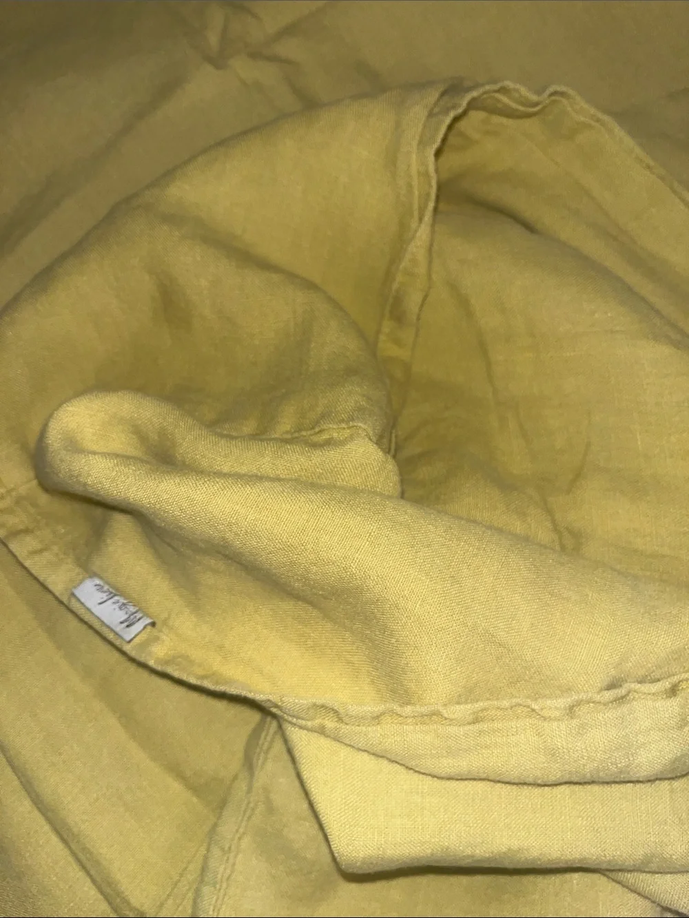 Olive Green/yellow cali king size Linen Duvet Cover Set includes 2 pillow cases